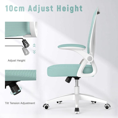 Ergonomic Office Desk Chair with Flip-up Armrest Lumbar Support,Padded Seat Cushion for Home and Office