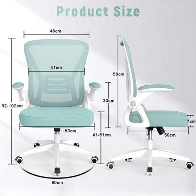 Ergonomic Office Desk Chair with Flip-up Armrest Lumbar Support,Padded Seat Cushion for Home and Office
