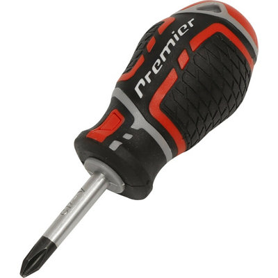 Ergonomic PREMIUM Pozi Stubby Screwdriver 2 x 38mm with Magnetic Tip