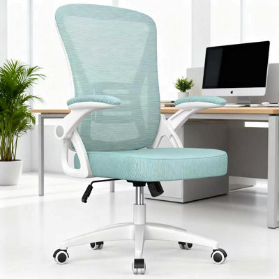 Ergonomic Swivel Mid Back Office Chair with Adjustable Height and Flip ...