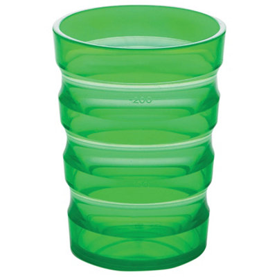 Ergonomically Designed Easy Grip Cup with Cap - Spill proof Nozzle - Green