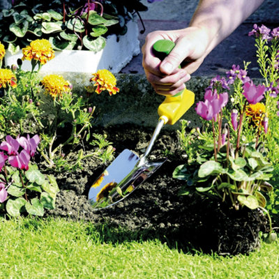 Ergonomically Handled Garden Trowel - Reduces Wrist Stress - Gardening Aid