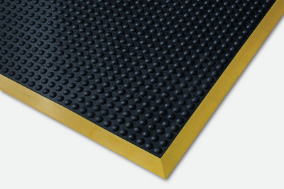 Ergotred 60 x 90cm Black/Yellow - Anti Fatigue Bubble Floor Mat