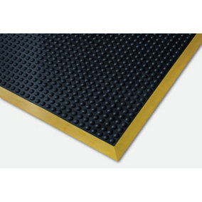 Ergotred 90 x 120cm Black/Yellow - Anti Fatigue Bubble Floor Mat