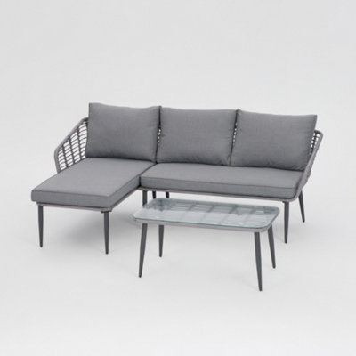 Erica Garden L-Shape Sofa Set, Grey