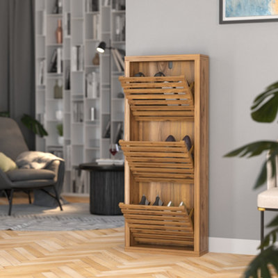 Erik Slatted Shoe Store - Mango Oak