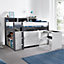 Erin Grey and White Mid Sleeper Bed With Desk