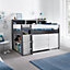 Erin Grey and White Mid Sleeper Bed With Desk