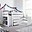 Erin White Mid Sleeper Bed With Desk