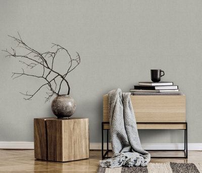 Erisman Opus Dolce Structured Vinyl Wallpaper - Grey