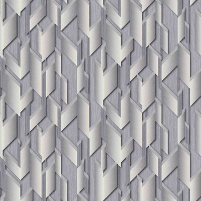 Erismann 3D Geometric Glitter Vinyl Metallic Wallpaper Grey 10145-10