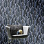 Erismann 3D Geometric Glitter Vinyl Metallic Wallpaper Navy Blue 10145-08