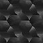 Erismann 3D Geometric Metallic Geo Textured Hexagon Wave Wallpaper Feature Wall Charcoal Silver Grey 339573