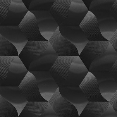 Erismann 3D Geometric Metallic Geo Textured Hexagon Wave Wallpaper Feature Wall Charcoal Silver Grey 339573