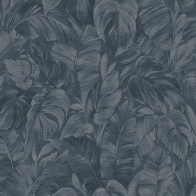Erismann Abode Play of Light Palm Leaves Foliage Navy Blue Wallpaper