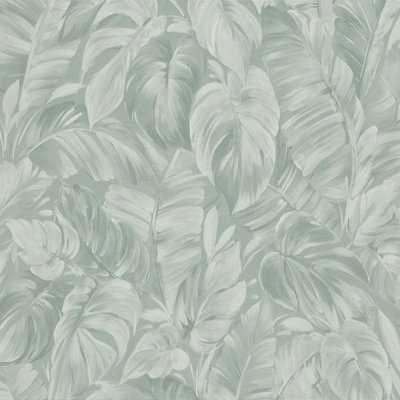 Erismann Abode Play of Light Palm Leaves Foliage Sage Green Wallpaper