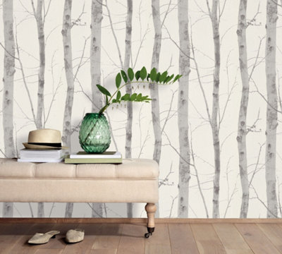 Erismann Birch Tree Vinyl Paste the Wall Wallpaper | DIY at B&Q