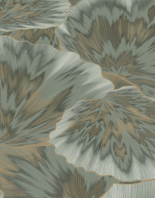 Erismann Bliss Abstract Leaf Olive Metallic Wallpaper 10402-24