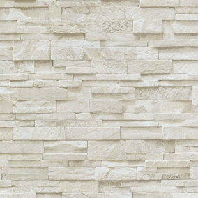 Erismann Brick Effect Beige/ White Wallpaper