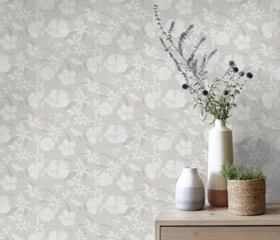 Erismann Brise Quality Vinyl Wallpaper in Grey