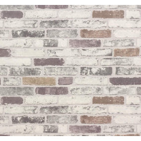Erismann Brix Brick Effect Natural Grey Wallpaper 6703-10