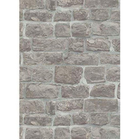 Erismann Brix Brick Effect Pale Grey Wallpaper 5818-10