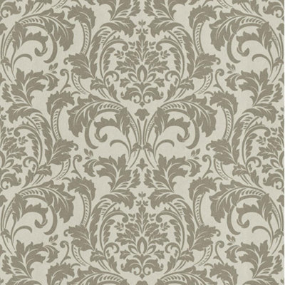 Erismann Deluxe Damask Silver Glass Bead Wallpaper Textured Paste The Wall Vinyl