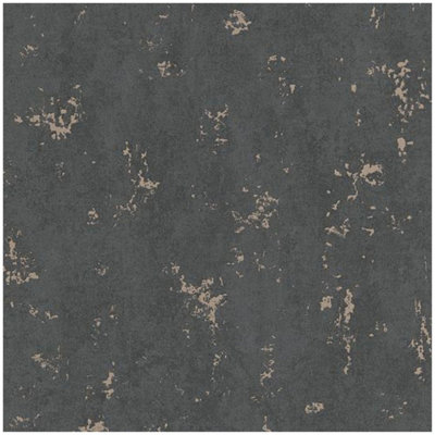 Erismann Distressed Weathered Concrete Black Gold Metallic Paste The Wall