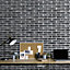 Erismann Duplex Brick Wallpaper Black 430315