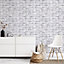 Erismann Duplex Brick Wallpaper White (430310-BUR)