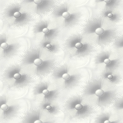 Erismann Elle Decoration Sun Graphic Metallic Spots Circles Wallpaper White Grey 10191-31