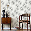 Erismann Elle Decoration Sun Graphic Metallic Spots Circles Wallpaper White Grey 10191-31