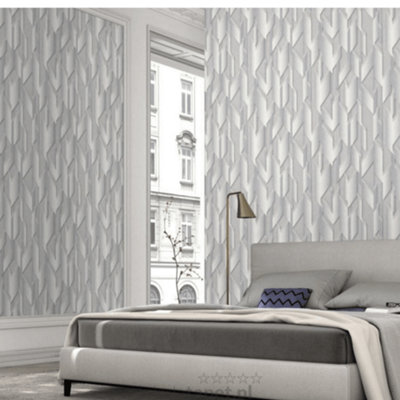 Erismann Fashion For Walls Grey & Silver 3D Effect Wallpaper 10145-31