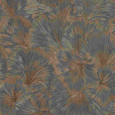 Erismann Floral Flowers Fashion for Wall Grey Copper Wallpaper