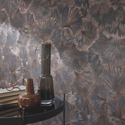 Erismann Floral Flowers Fashion for Wall Grey Copper Wallpaper