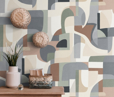 Erismann Fragment Modern Geometric Vinyl Wallpaper