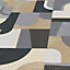 Erismann Geometric Abstract Graphic Wallpaper Paste The Wall Geo Vinyl Textured Gold Black 10264-10