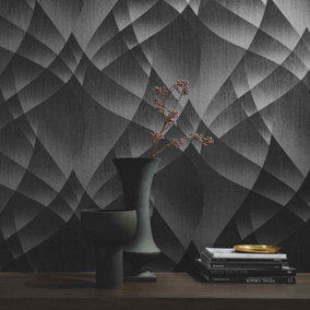 Erismann Geometric Graphic Abstract Fashion for Walls Black Wallpaper