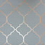 Erismann Grey Copper Glitter Metallic Trellis Thick Textured Vinyl Wallpaper