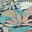 Erismann Jungle Wild Palm Leaves Leaf Exotic Textured Vinyl Feature Wallpaper Blue Grey 10271-08