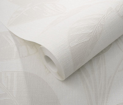 Erismann Largo Leaf Blown Vinyl Wallpaper - Beige