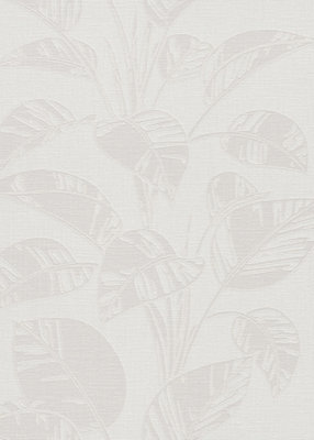 Erismann Largo Leaf Blown Vinyl Wallpaper - Beige