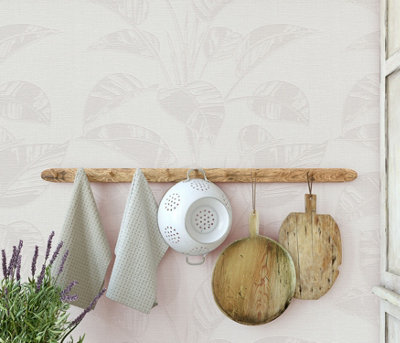 Erismann Largo Leaf Blown Vinyl Wallpaper - Beige
