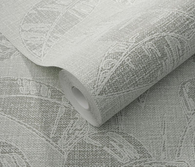 Erismann Largo Leaf Blown Vinyl Wallpaper - Green