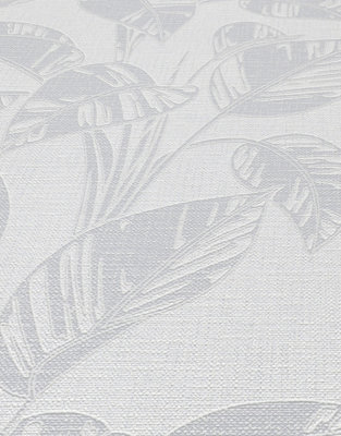 Erismann Largo Leaf Blown Vinyl Wallpaper - Soft Grey