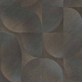 Erismann Martinique Geometric Tile Abstract Graphic Black Wallpaper