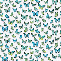 Erismann Multicoloured Butterfly Wallpaper Textured Vinyl Green Blue 30000-18