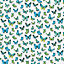 Erismann Multicoloured Butterfly Wallpaper Textured Vinyl Green Blue 30000-18