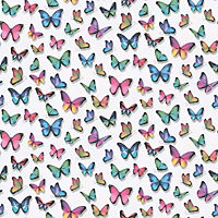 Erismann Multicoloured Butterfly Wallpaper Textured Vinyl Pink Purple 30000-17