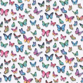 Erismann Multicoloured Butterfly Wallpaper Textured Vinyl Pink Purple 30000-17